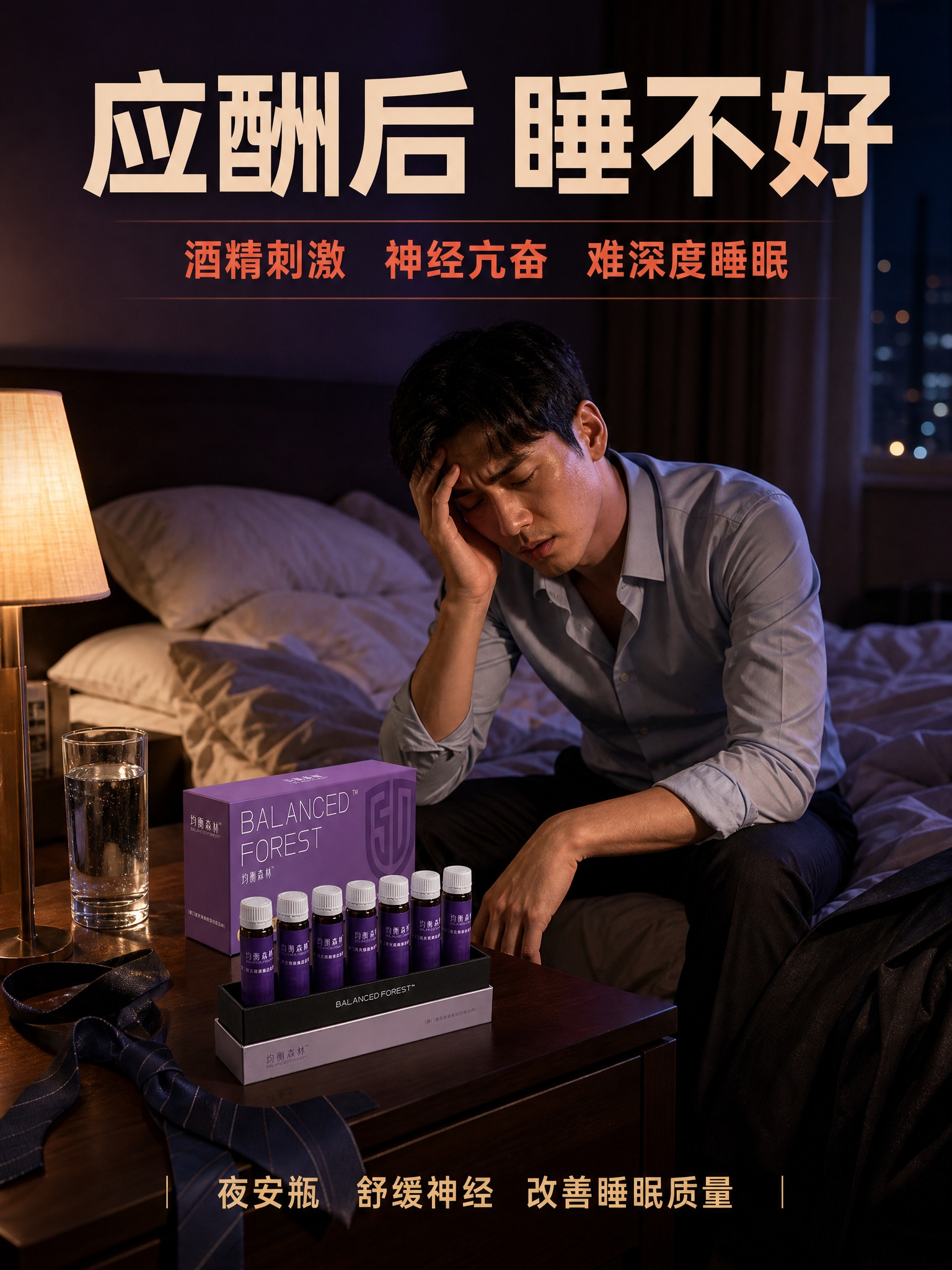 [主图-3] 应酬失眠族场景 抖音3:4主图 [统一基调] 整… - 图片创意预览