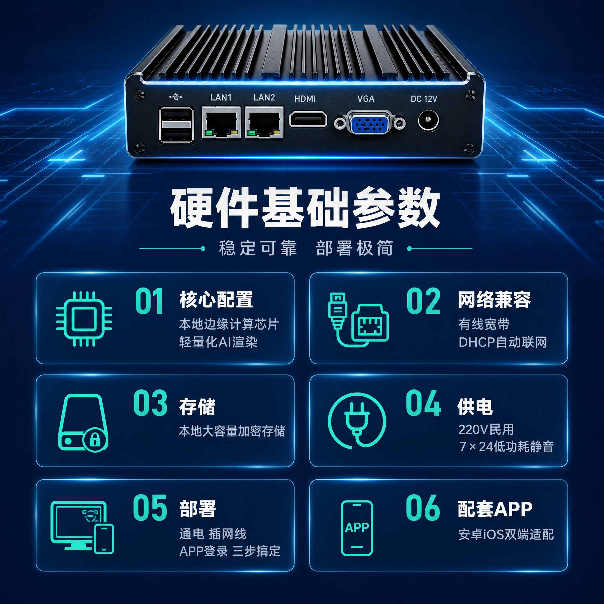 [主图-5 1:1] 规格与硬件参数 产品核心配置与部署信息… - 图片创意预览