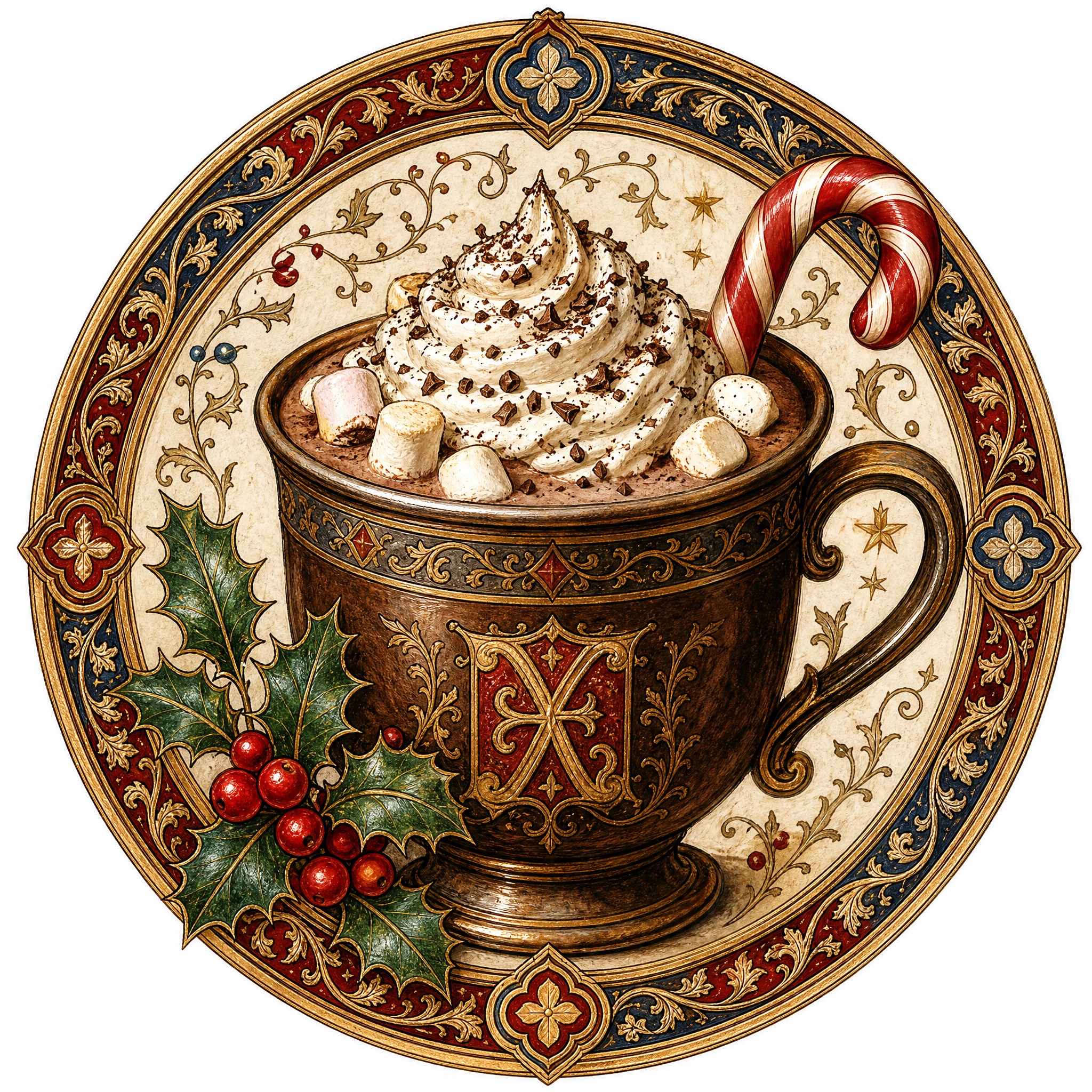 Christmas sticker, medieval ill… - 图片创意预览