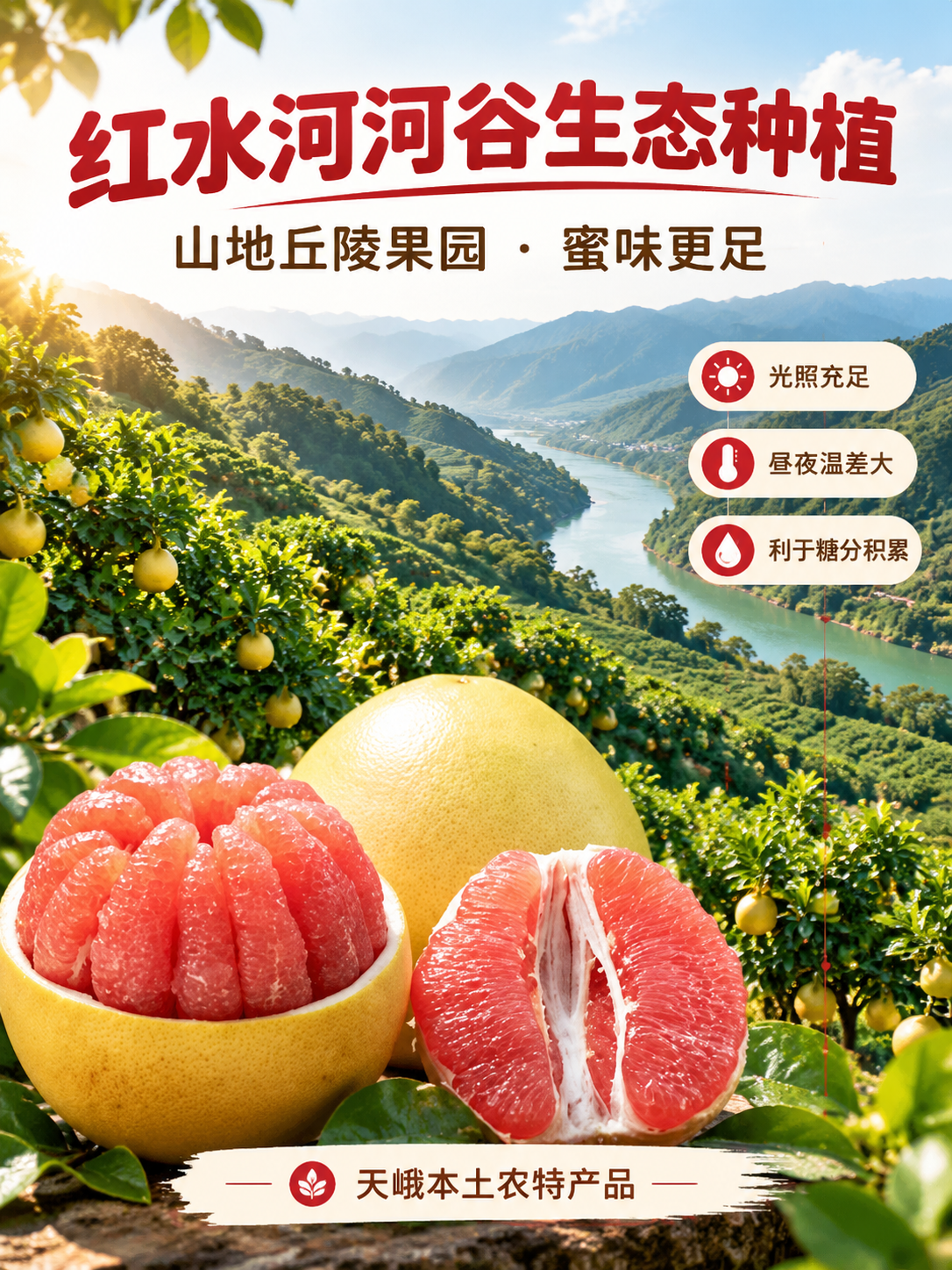 [商品] 使用【图1】天峨三红蜜柚；保留蜜柚外形、果肉颜色和质… - 图片创意预览