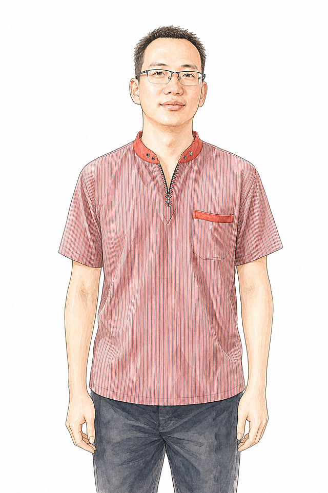 对人物适当美化修饰，进一步增强柔和手绘插画质感，强化线条笔触和通透水彩风格，保留姿势和纯白背景