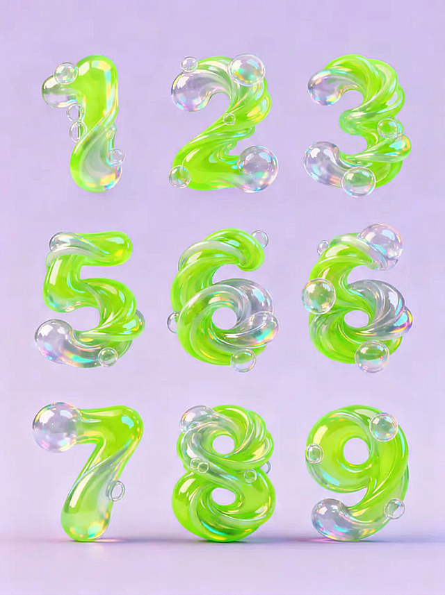 把数字都换成荧光绿