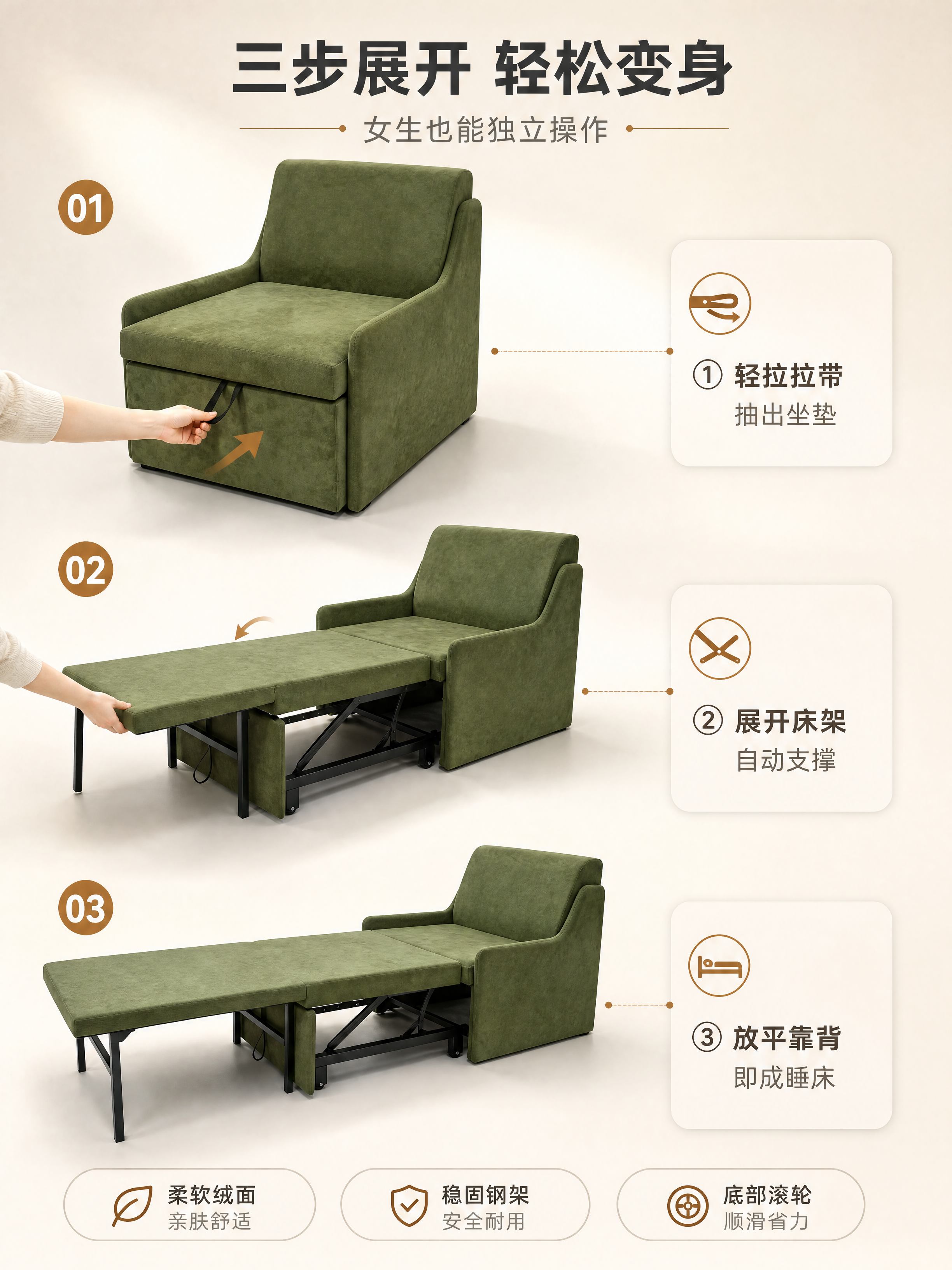 [商品] 使用【图1】沙发形态 + 【图4】半展开形态 + 【… - 图片创意预览