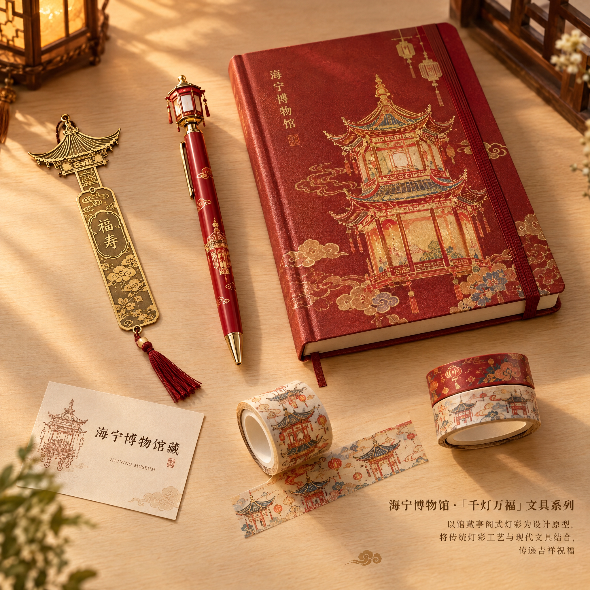 海宁博物馆文创产品设计图——文具类第3张：最终效果图。画面展示… - 图片创意预览