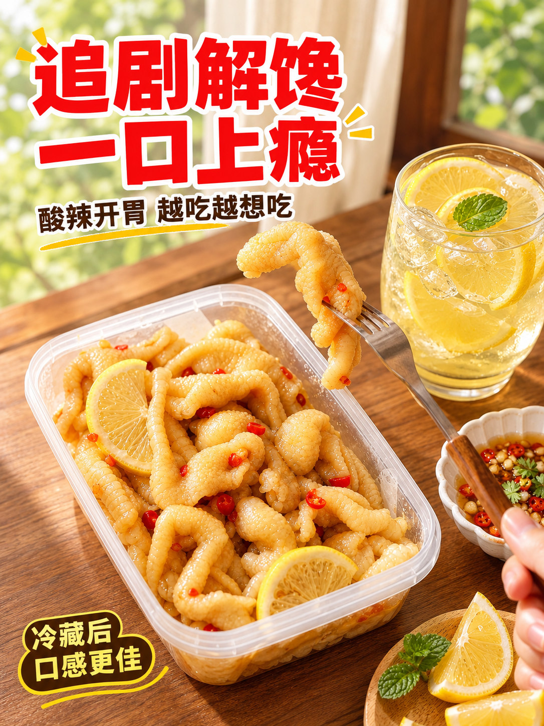 [商品] 使用【图2】盒装酸辣柠檬去骨鸡爪场景图；保留透明塑料… - 图片创意预览
