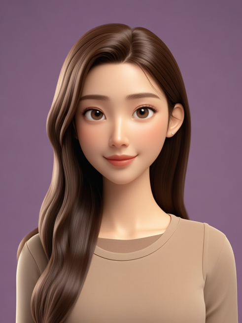 职业形象照，纯色背景，3D卡通风格，皮克斯预览效果