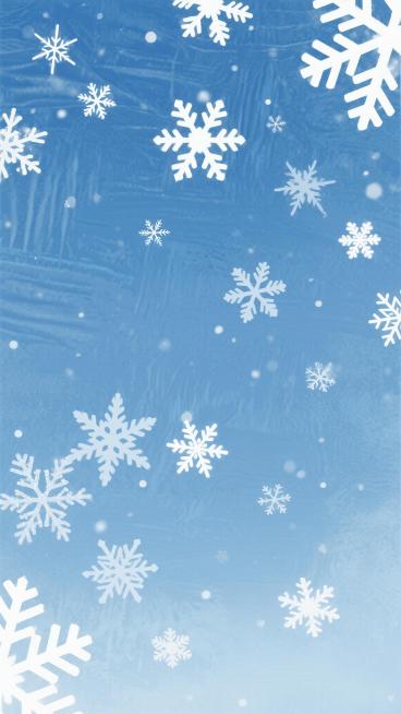 一张充满冬日氛围的背景图，以由浅至深的渐变蓝色为底，色调柔和统一，营造出宁静而清冷的感觉。画面四周点缀着许多大小不一、形态各异的白色雪花，雪花边缘清晰，细节精致，仿佛在空中轻盈飘落。背景带有细腻的纹理和轻微的光斑效果，增强了画面的层次感和梦幻般的意境，整体风格简洁而富有冬日气息，适合作为纯净、雅致的背景使用。预览效果