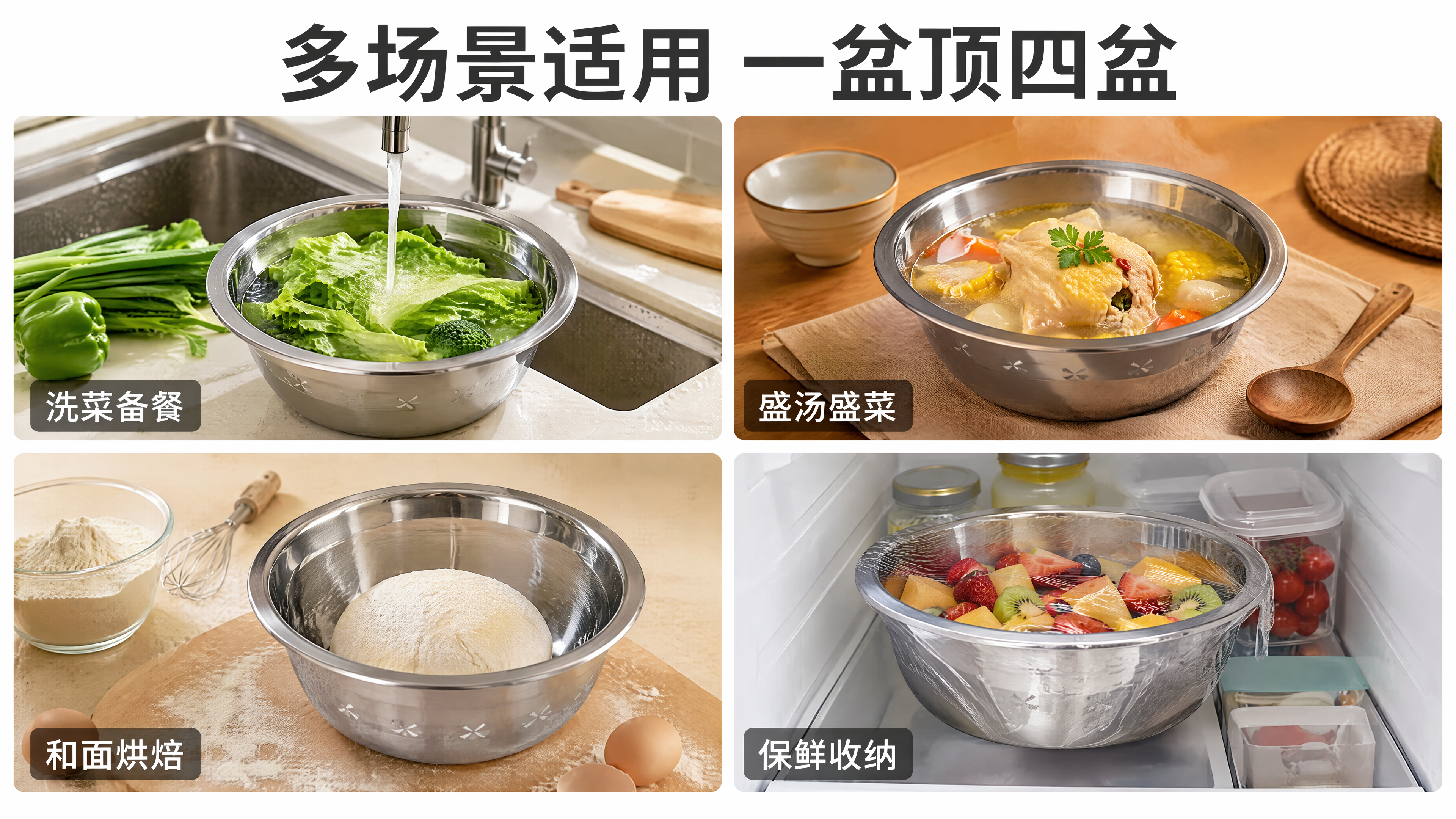 [第6张] 多场景拼图页-四大使用场景展示。本张使用【图1】作… - 图片创意预览