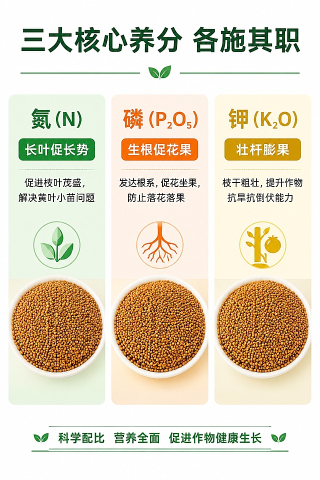 使用商品详情页技能根据商品图「图片1」「图片1」「图片1」「图片1」「图片1」生成详情页，参考图为，商品名称为花卉专用复合肥，卖点为复合肥标准有效养分就是氮、五氧化二磷、氧化钾，袋子标注总养分≥XX% 氮（N）—— 长叶、促长势 促进枝叶茂盛，叶片浓绿，解决黄叶、小苗瘦弱，蔬菜、绿植生长期刚需。 磷（P₂O₅）—— 生根、促花坐果 发达根系，提高幼苗成活率，促花芽分化、开花多、幼果稳果，防止落花落果。 钾（K₂O）—— 壮杆、膨果、抗逆 枝干粗壮，果实膨大饱满，提升口感；增强作物抗旱、抗病害、抗倒伏能力。，适配平台为淘宝/天猫，图片比例为9:16，需求屏数为4张，体现产品特点，产品特色，使用方便简单，安全