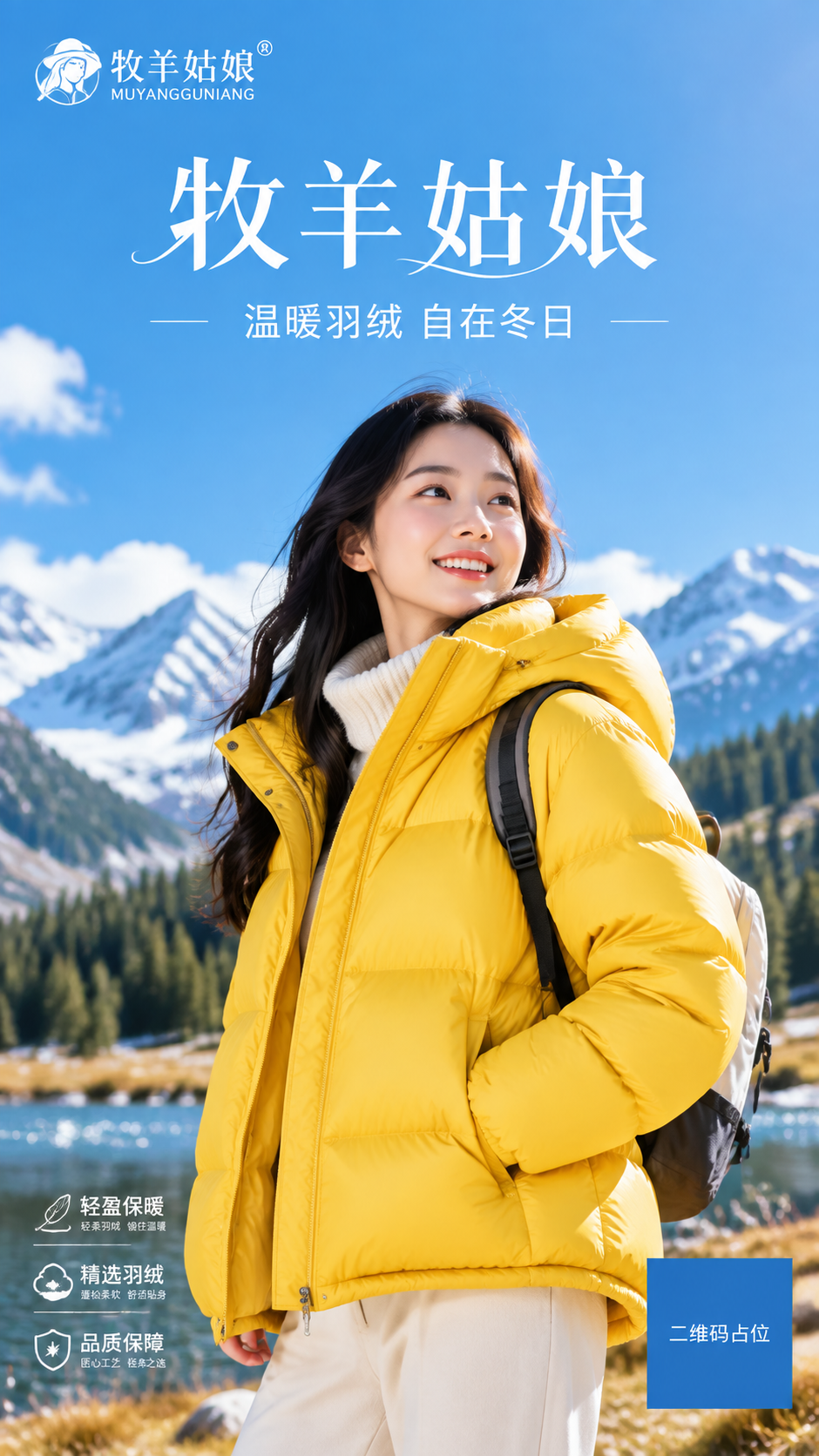 品牌主视觉海报，写实商业摄影风格。画面主体为一位亚洲年轻女性模… - 图片创意预览