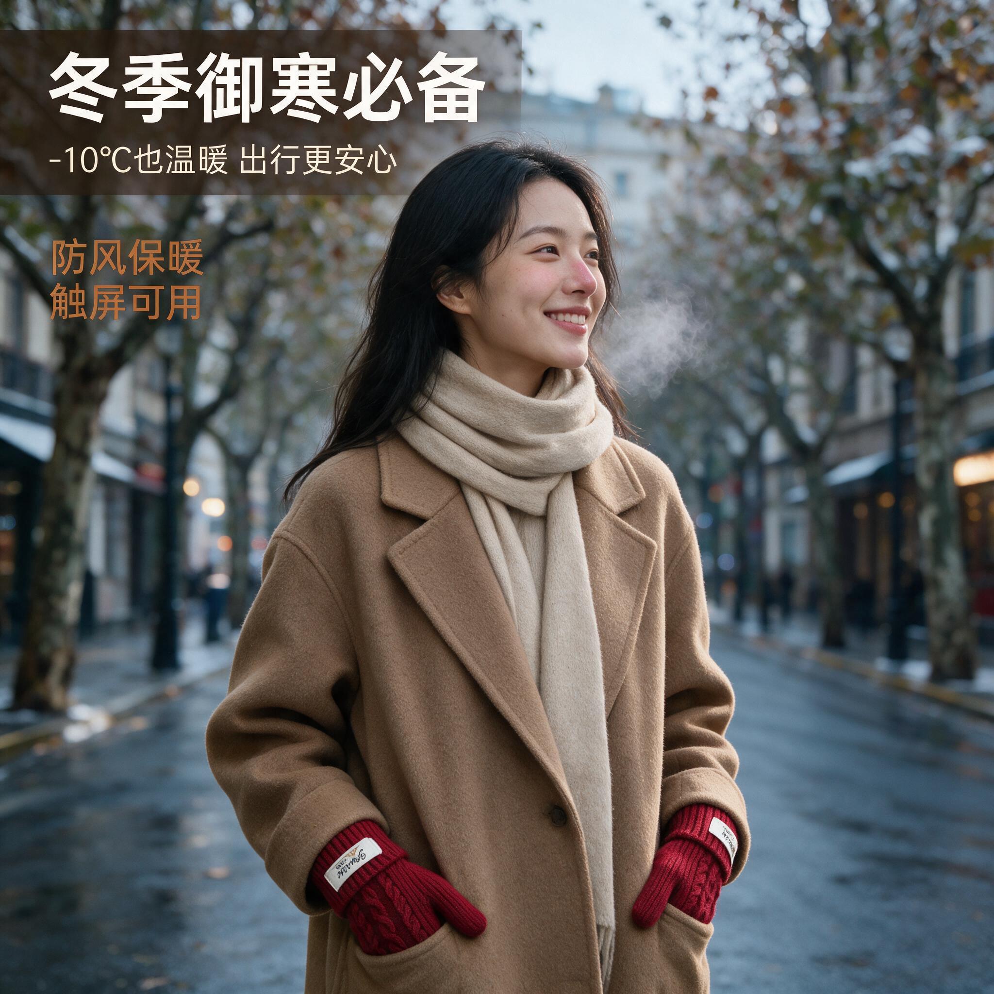 [主图-4] 冬季户外场景佩戴展示，突出实际使用场景和保暖功能… - 图片创意预览
