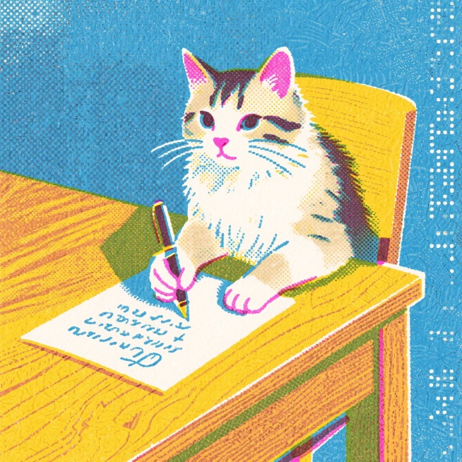 小猫在写字预览效果