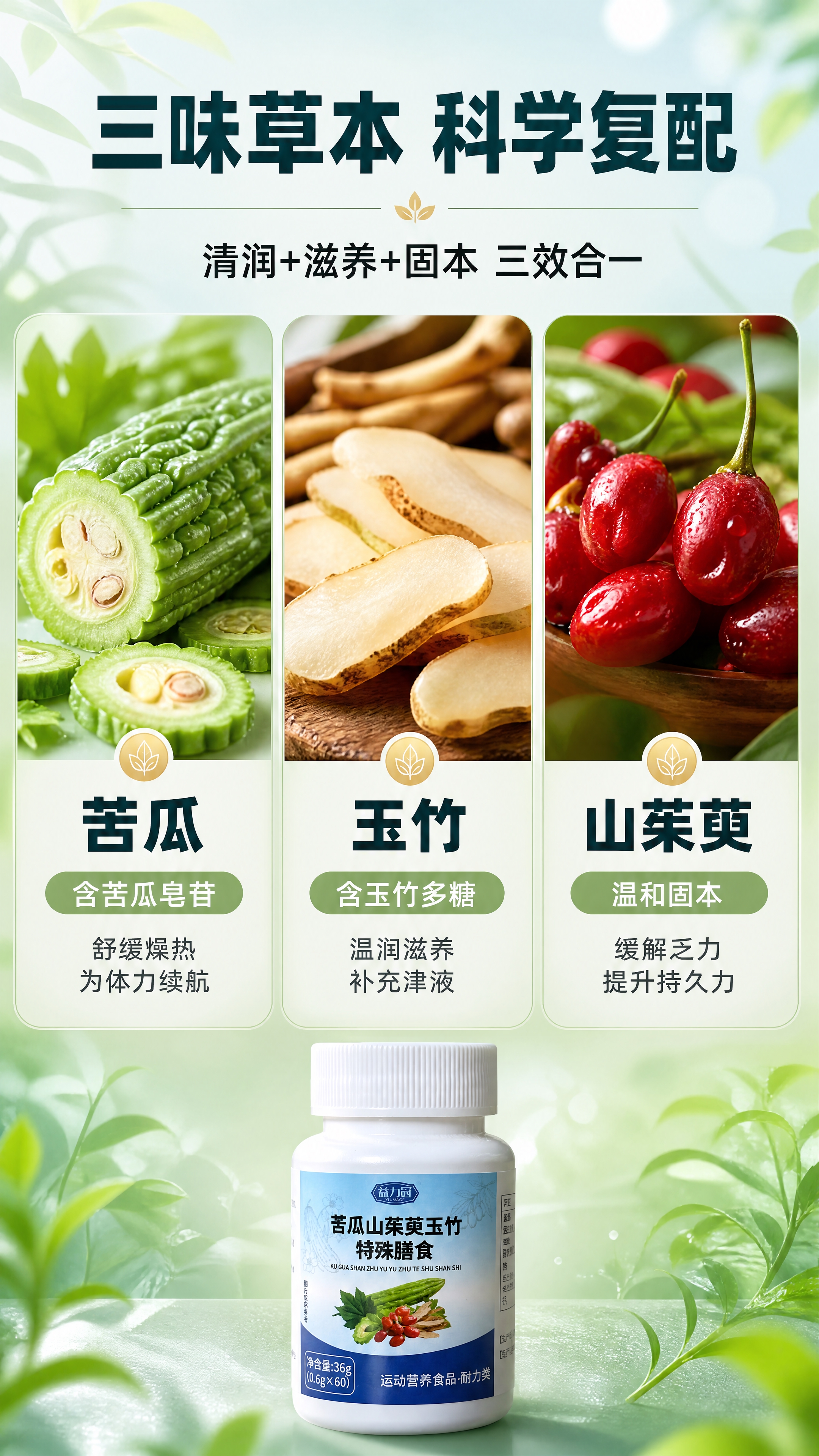 [商品] 使用【图1】益力冠苦瓜山茱萸玉竹特殊膳食白色药瓶；保… - 图片创意预览