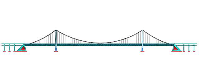 不要背景的蓝天白云和海水，只要给线稿中的跨海大桥上色