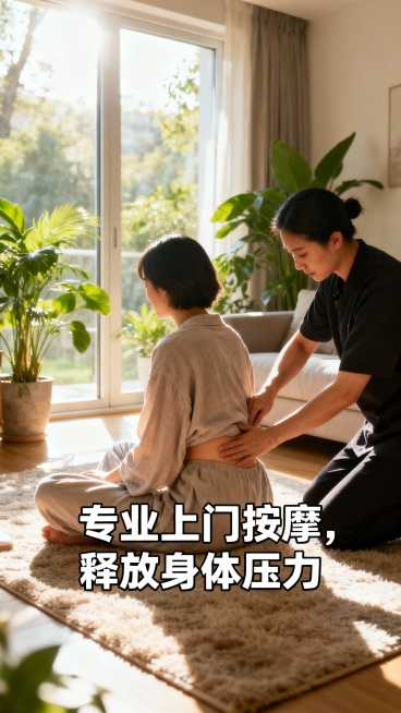 生成50张上门按摩的图片，图片加入一些文字预览效果