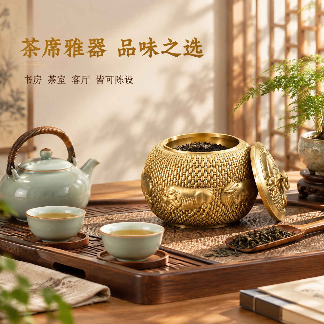 [主图-5] 茶席场景搭配展示图 呈现茶叶罐在真实茶空间中的使… - 图片创意预览