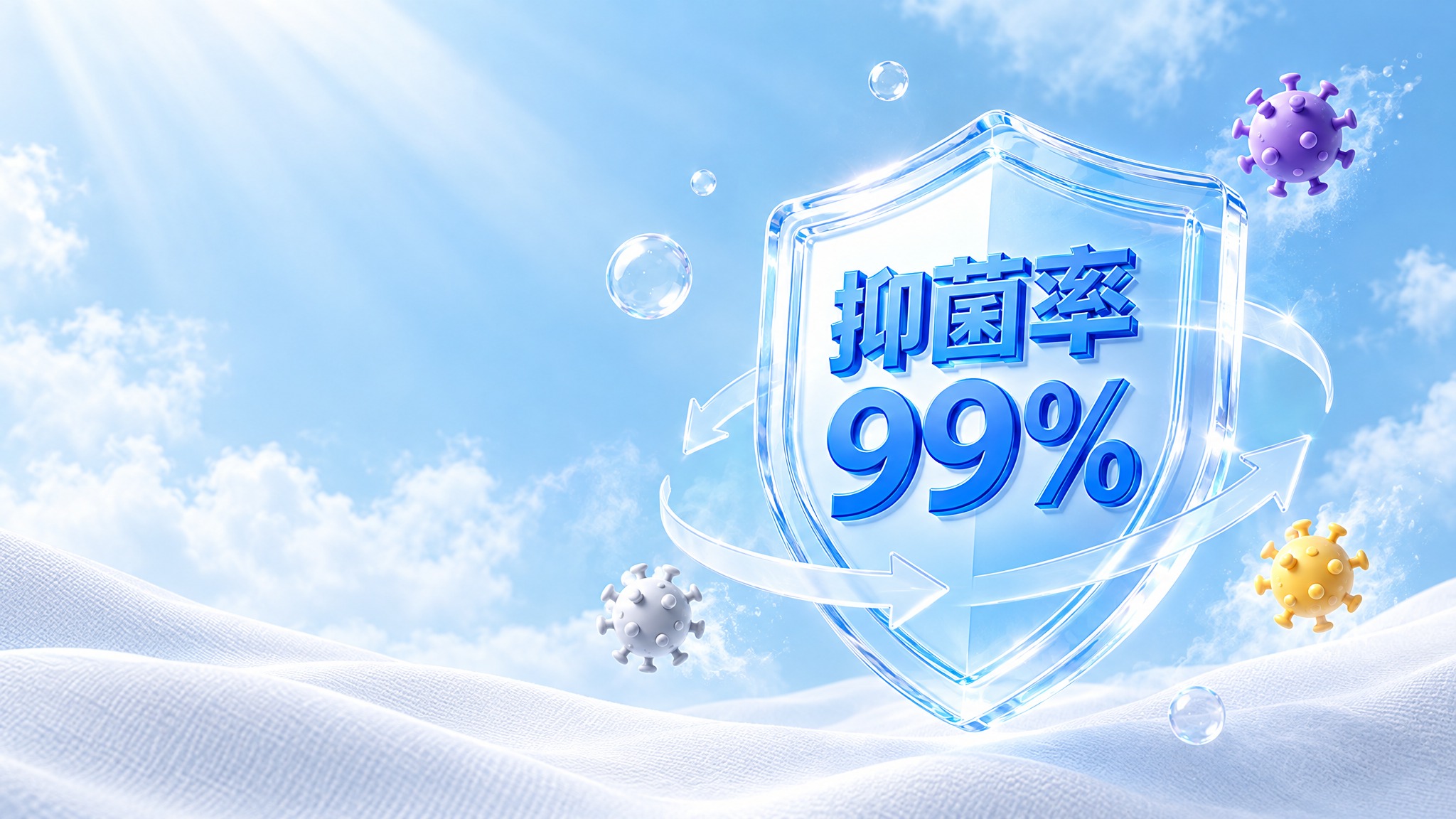 参考图1的元素和风格，C4D三维渲染，电商抑菌主题商业海报，1… - 图片创意预览