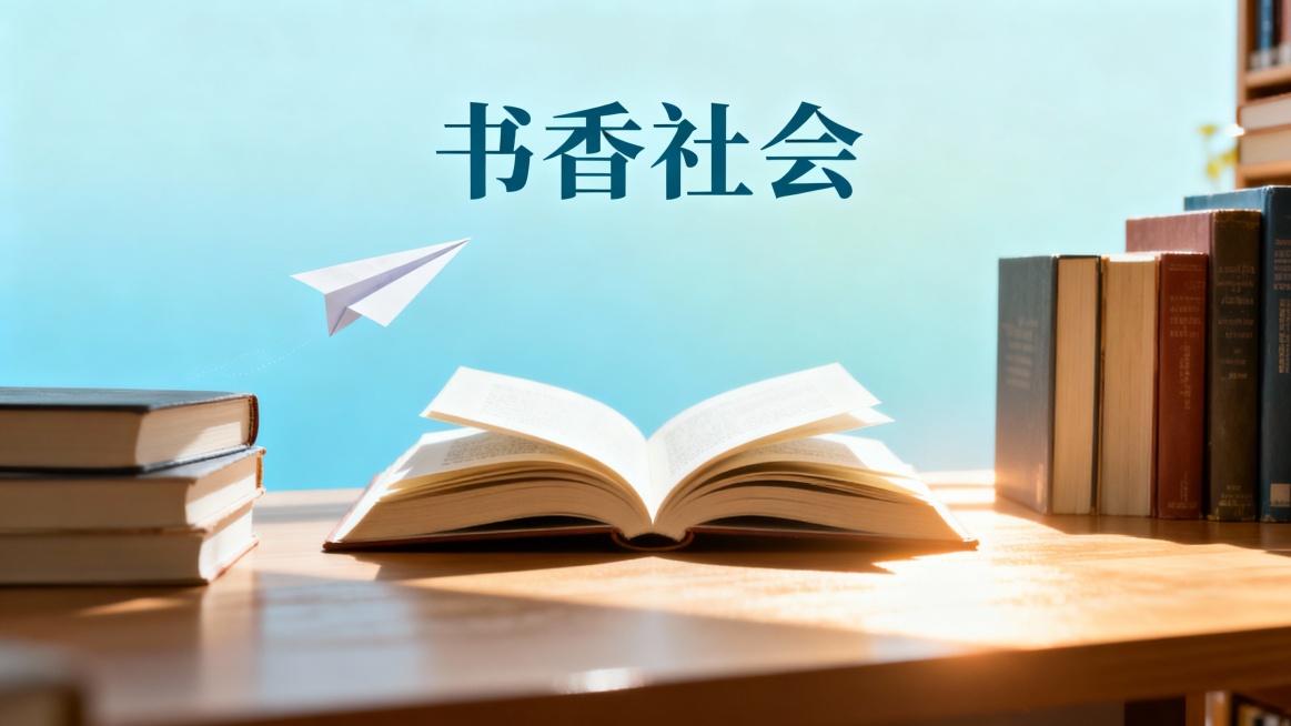 帮我设计一张ppt封面，主题为书香社会预览效果
