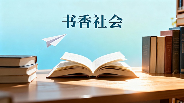 帮我设计一张ppt封面，主题为书香社会
