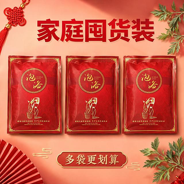 使用电商主图技能生成8张比例1:1的电商主图，适配平台为淘宝/天猫，商品为「图片1」「图片1」，商品卖点为蒸养泡浴包，暖手暖足 排寒排湿 美容养颜 四季皆宜