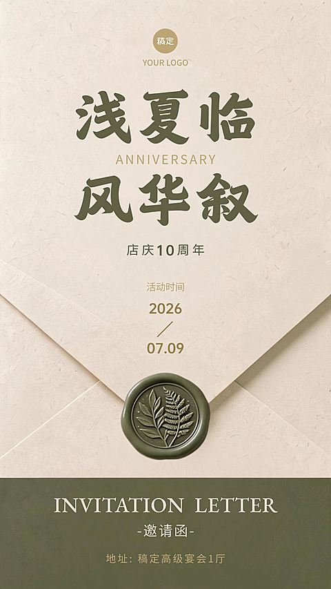绿色医美美业朋友圈邀请函