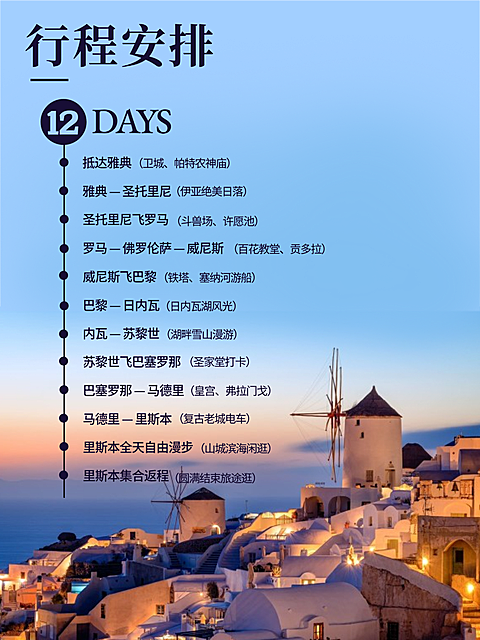 欧洲旅行行程安排小红书封面配图