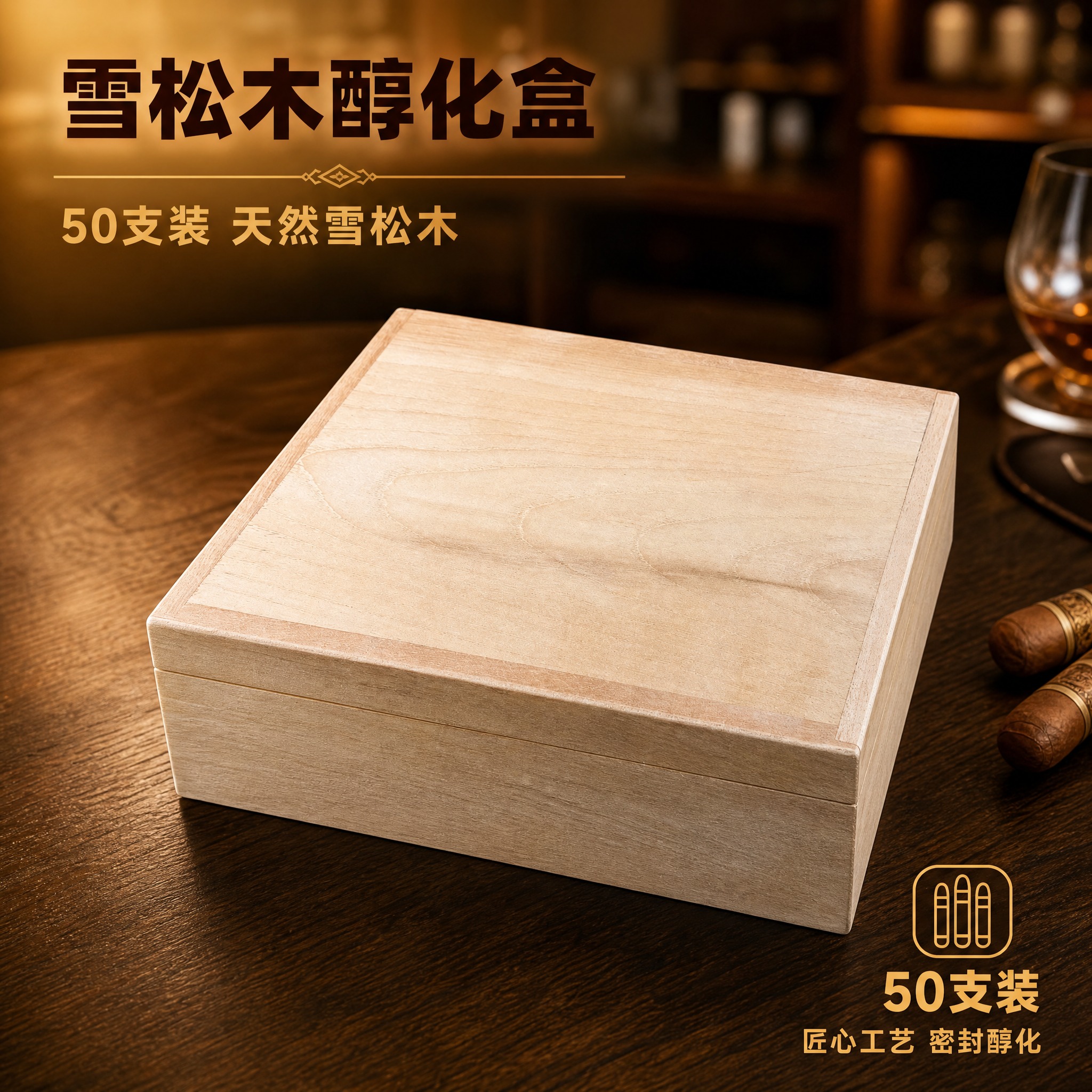[主图-1] 主题：雪松木醇化盒50支装产品展示，首图突出产品… - 图片创意预览