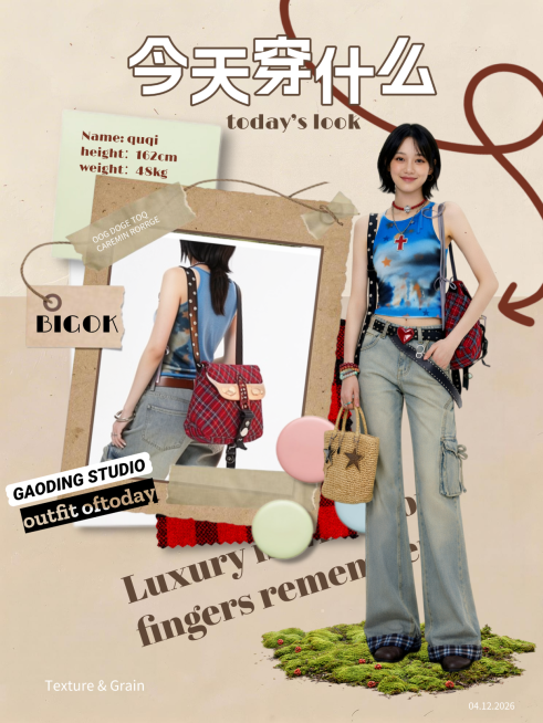 穿搭攻略模版简约拼贴风小红书封面预览效果