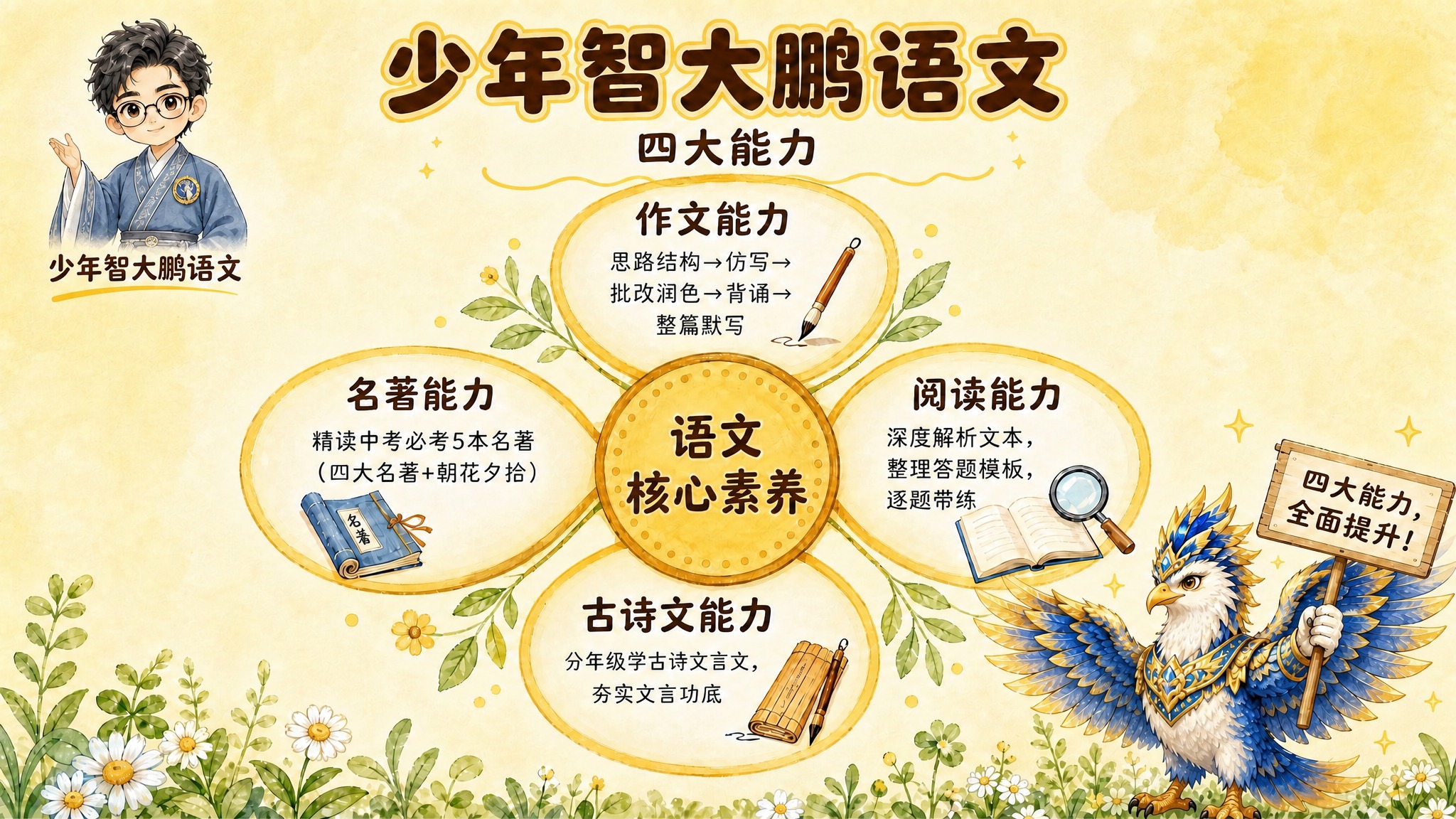 基于上一张四大能力向日葵模型海报，去掉副标题中的"向日葵模型"… - 图片创意预览