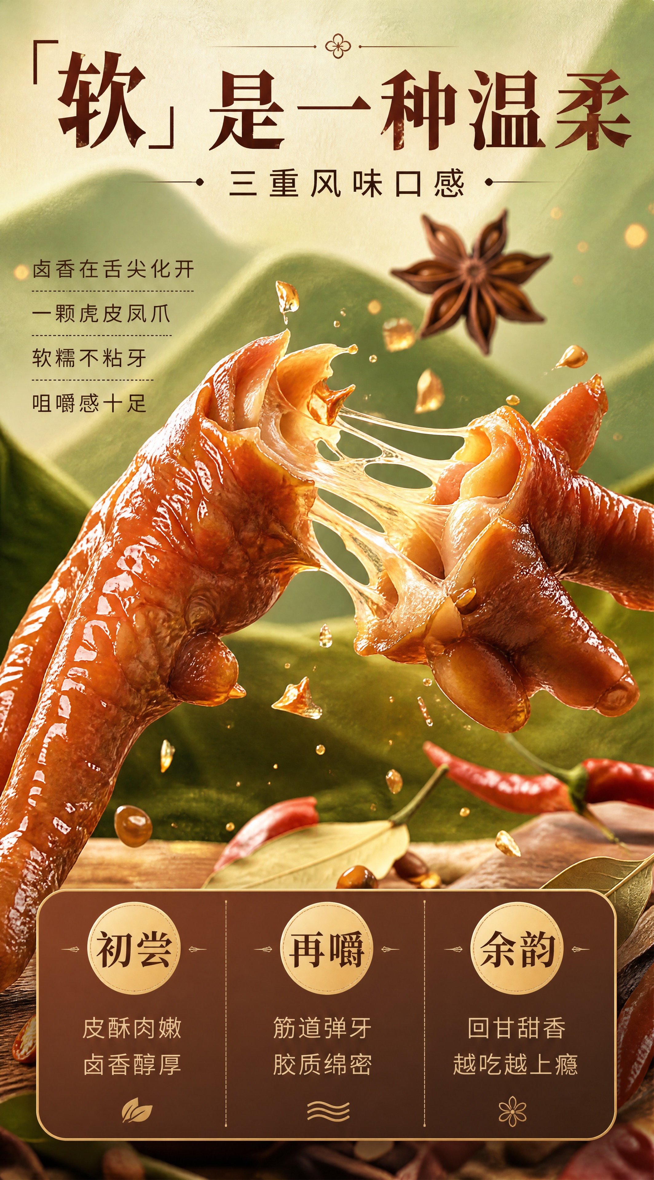 [商品] 虎皮凤爪零食，保留凤爪真实形态、虎皮褶皱纹理、酱卤红… - 图片创意预览