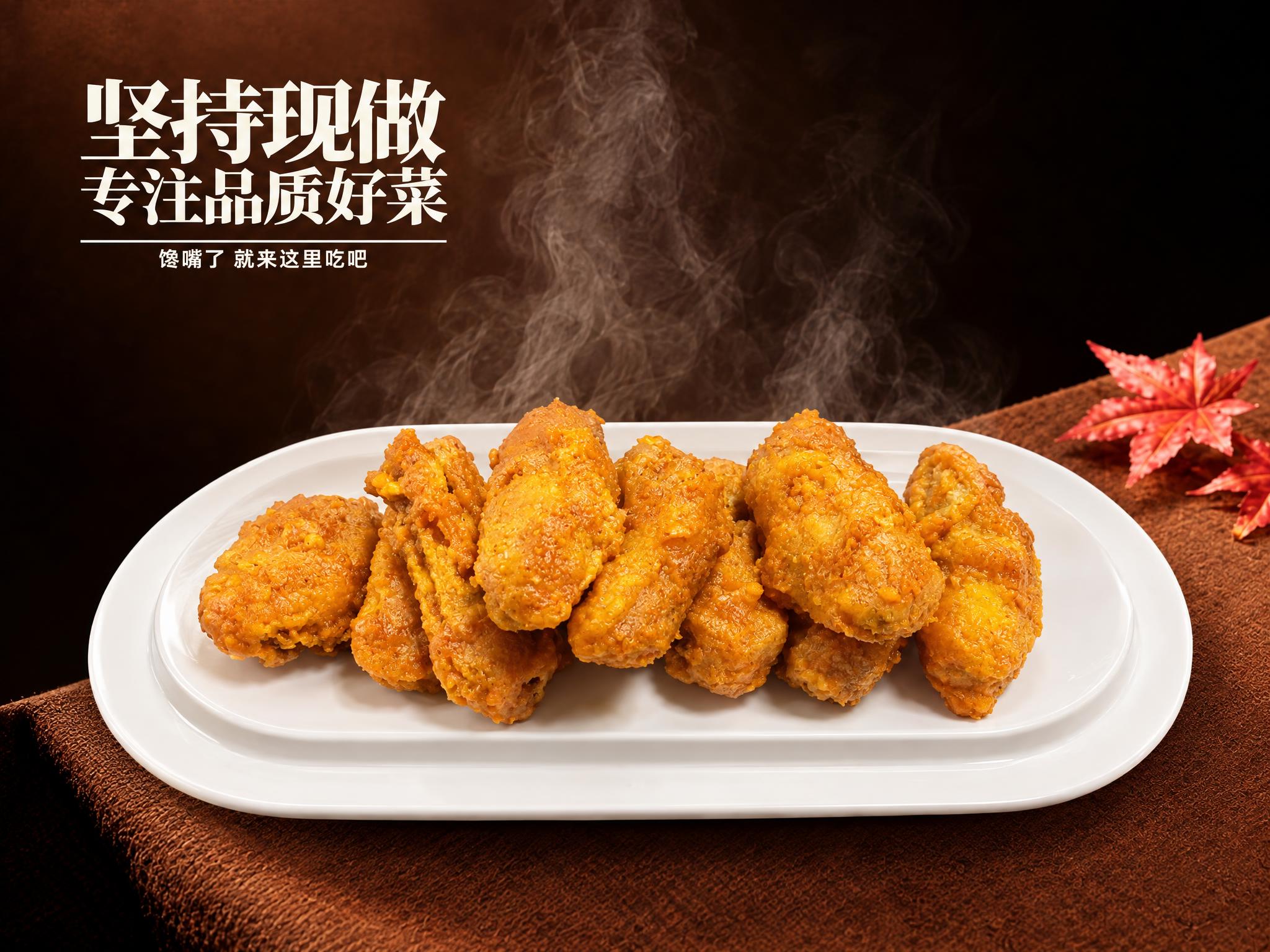 参考第一张图的深棕渐变暗调美食摄影背景、棕色桌布质感、左上角白… - 图片创意预览