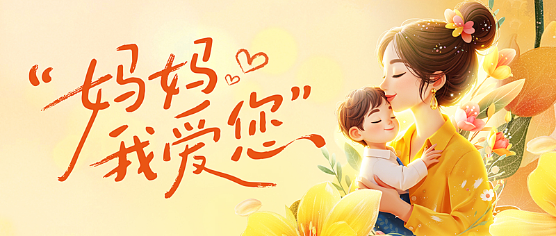 母亲节节日祝福通用唯美感公众号首图