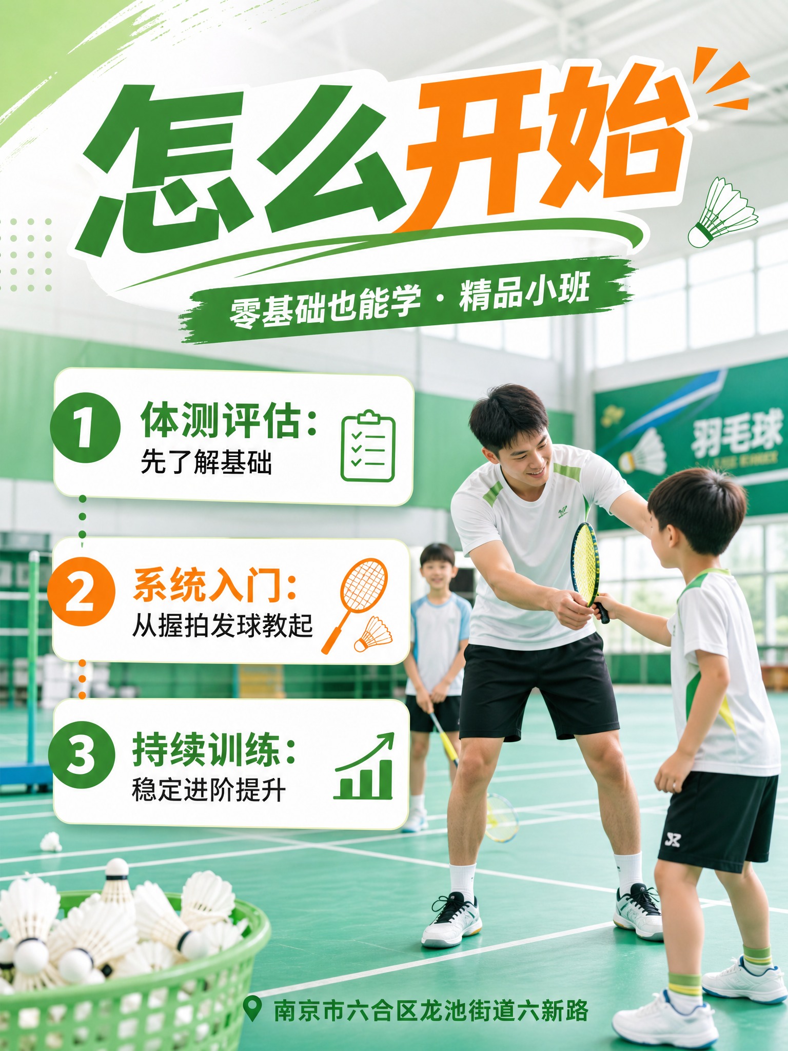 竖版小红书羽毛球训练流程卡片图，3:4比例，青春明亮风格，明亮… - 图片创意预览