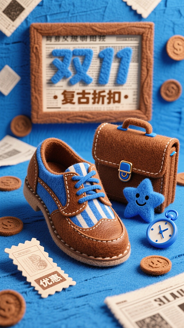 复古风箱包，怀旧温馨的购物海报