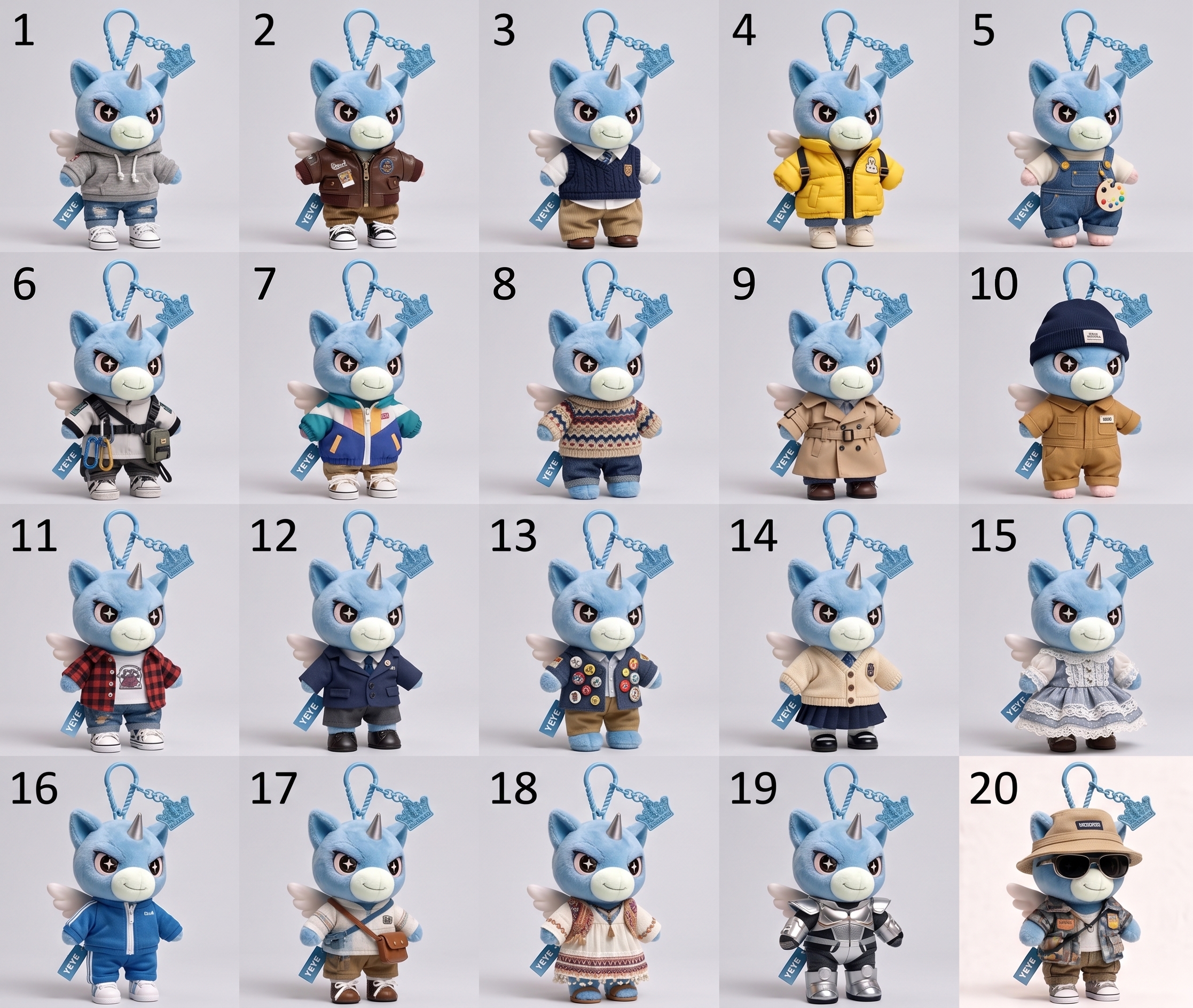 参考图2，用图1的娃娃生成20款潮装娃衣 - 图片创意预览