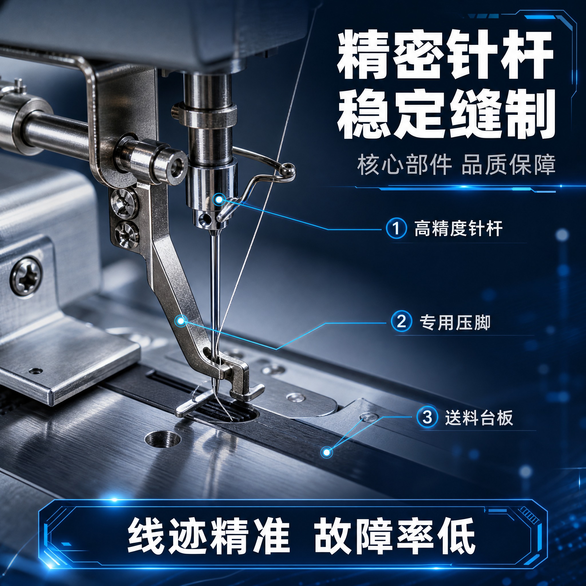 [主图-4] 金菱JL-3520X拉腰机针杆压脚细节特写图，核… - 图片创意预览