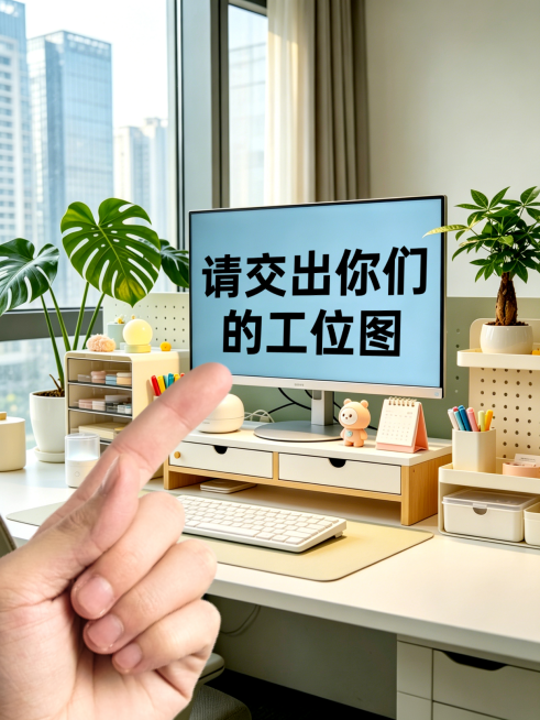 职场打工人工位分享大字实景风小红书封面预览效果