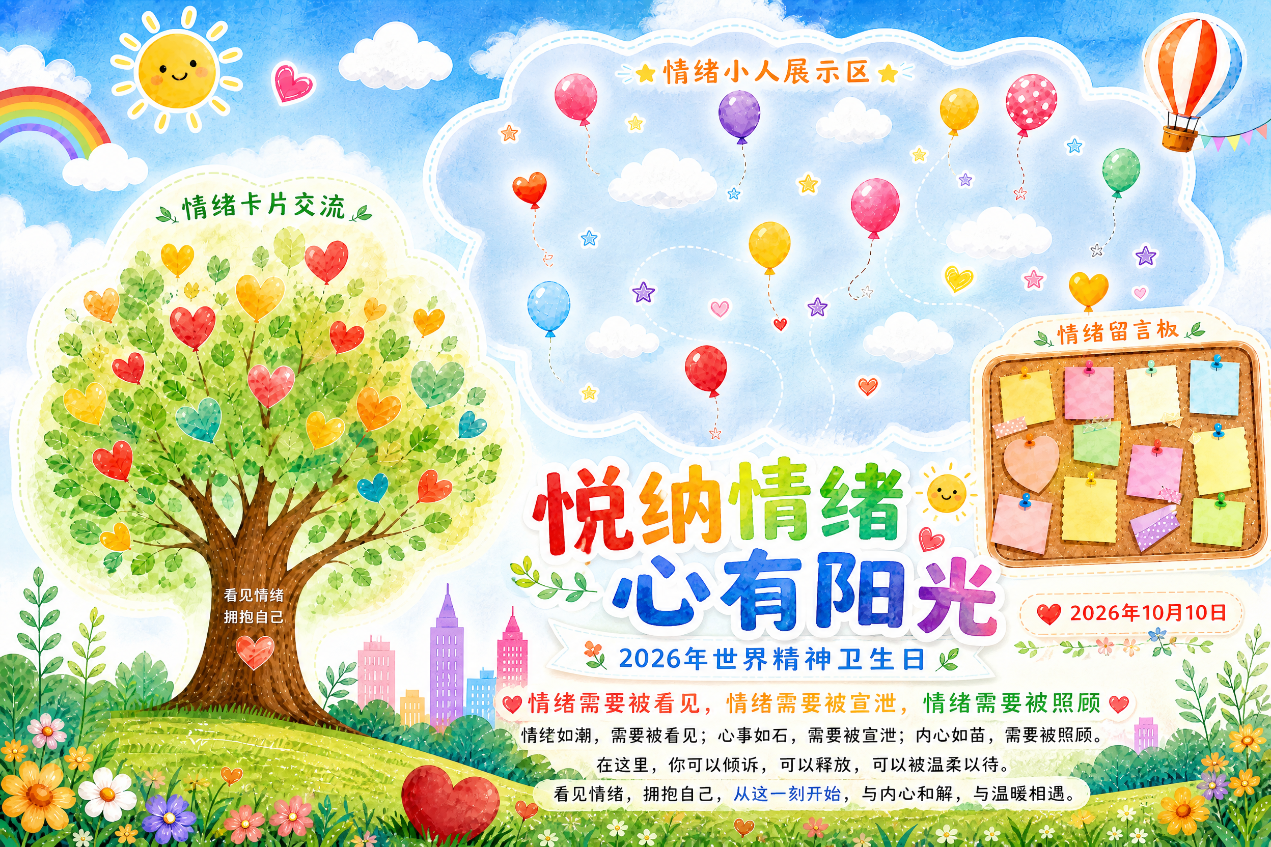基于上一张图，继续调整： 1. 情绪留言板（软木板）再往上移动… - 图片创意预览