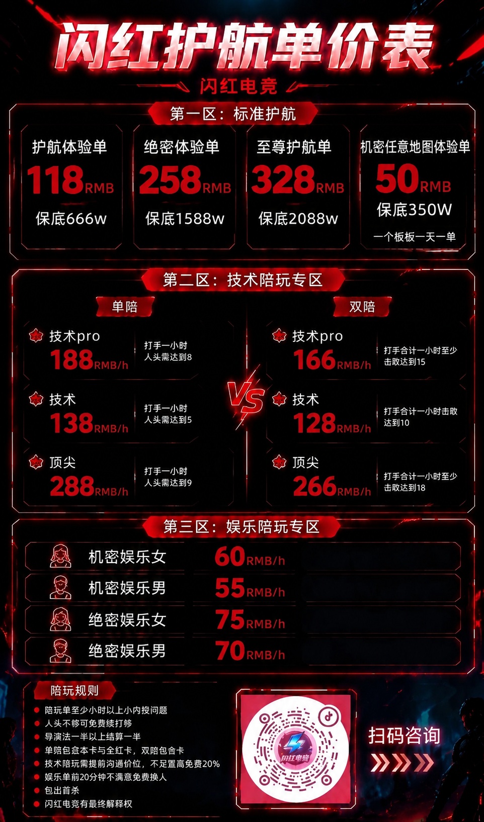 在这张闪红护航单价表海报的第一区「标准护航」中，新增一个套餐卡… - 图片创意预览