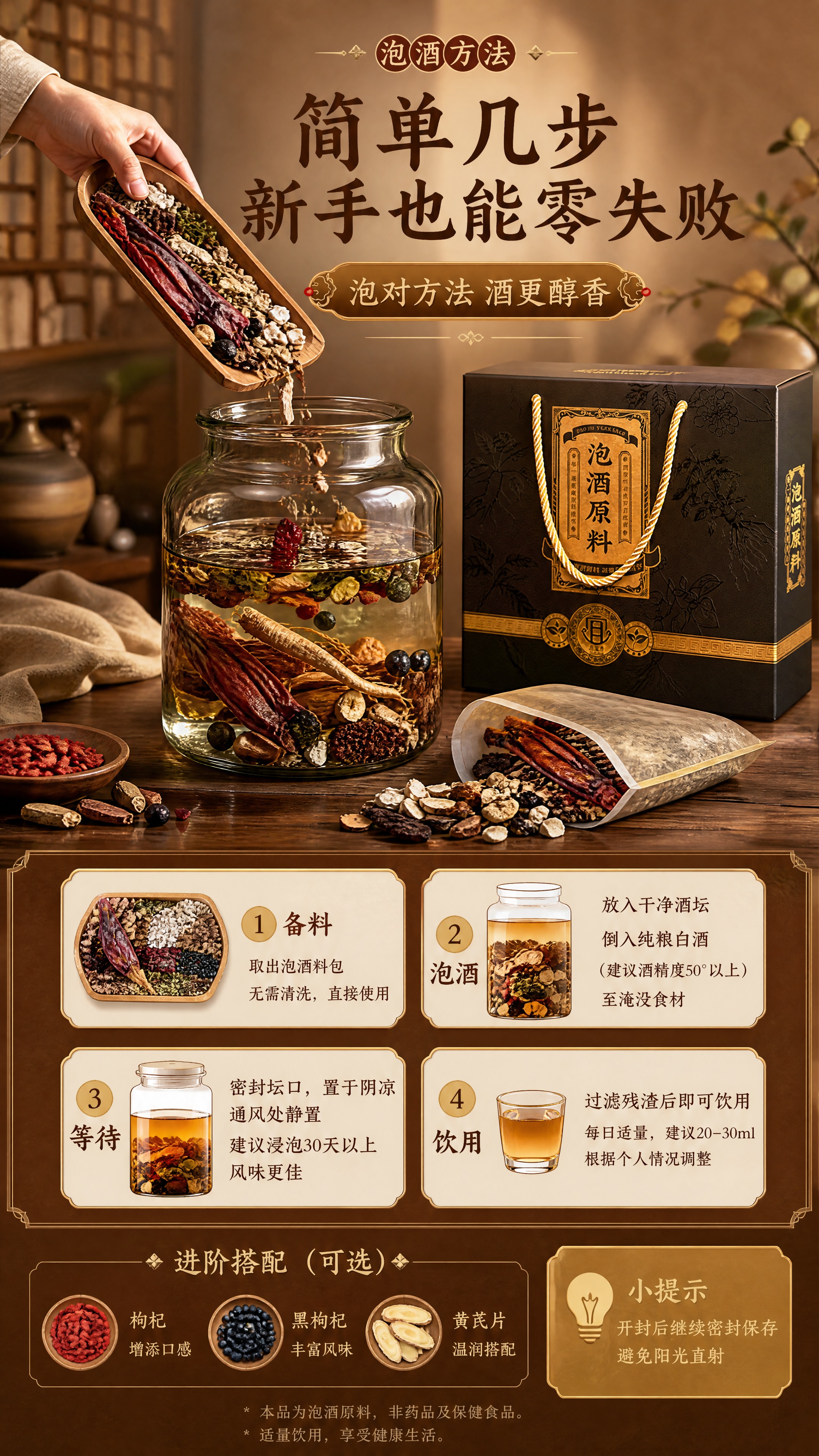 [商品] 使用【图1】泡酒料原料组合（作为泡酒料包内容物展示）… - 图片创意预览
