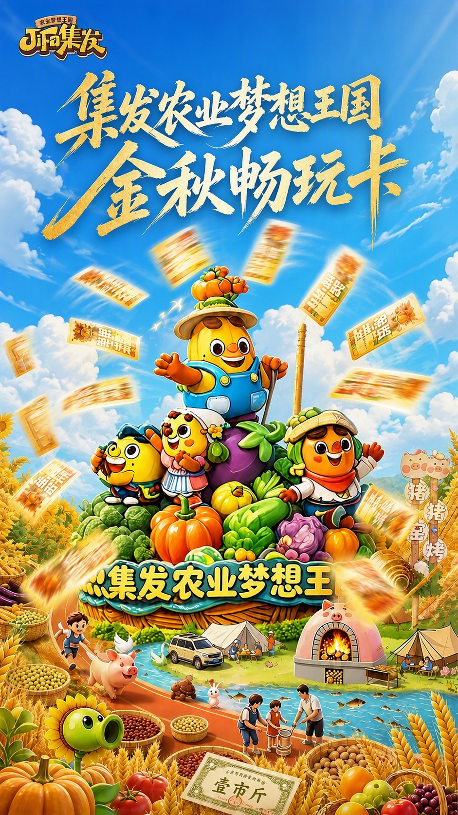 将这张图片的背景天空部分替换为明亮的蓝天白云，保持画面中所有卡… - 图片创意预览