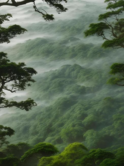 清除图片上所有的文字，保持原有的森林风景画面不变预览效果