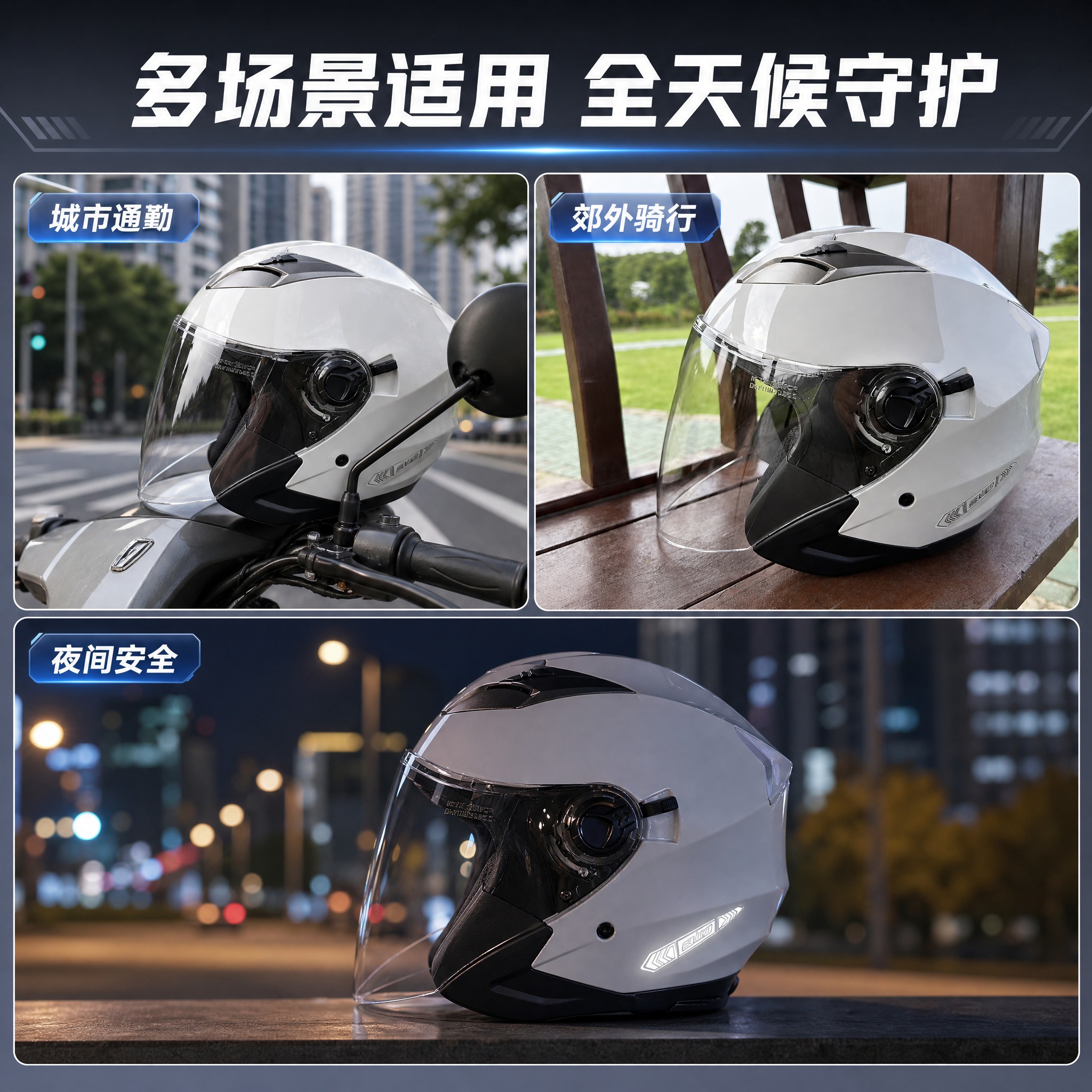 [主图-6] 多场景适用展示图，展示头盔在不同骑行场景下的适配… - 图片创意预览