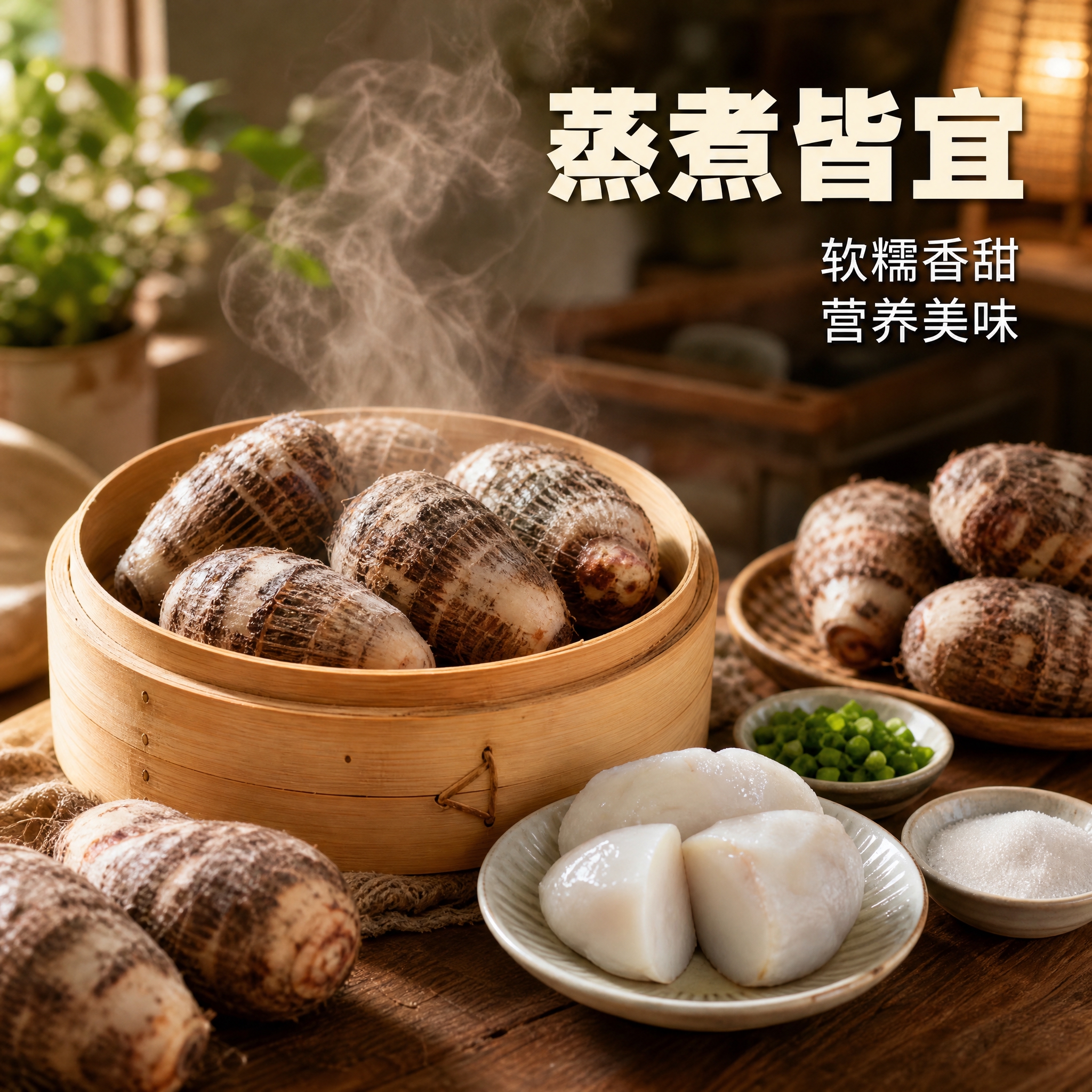 [主图-4] 芋头 烹饪场景与食用体验。 [统一基调] 整体风… - 图片创意预览