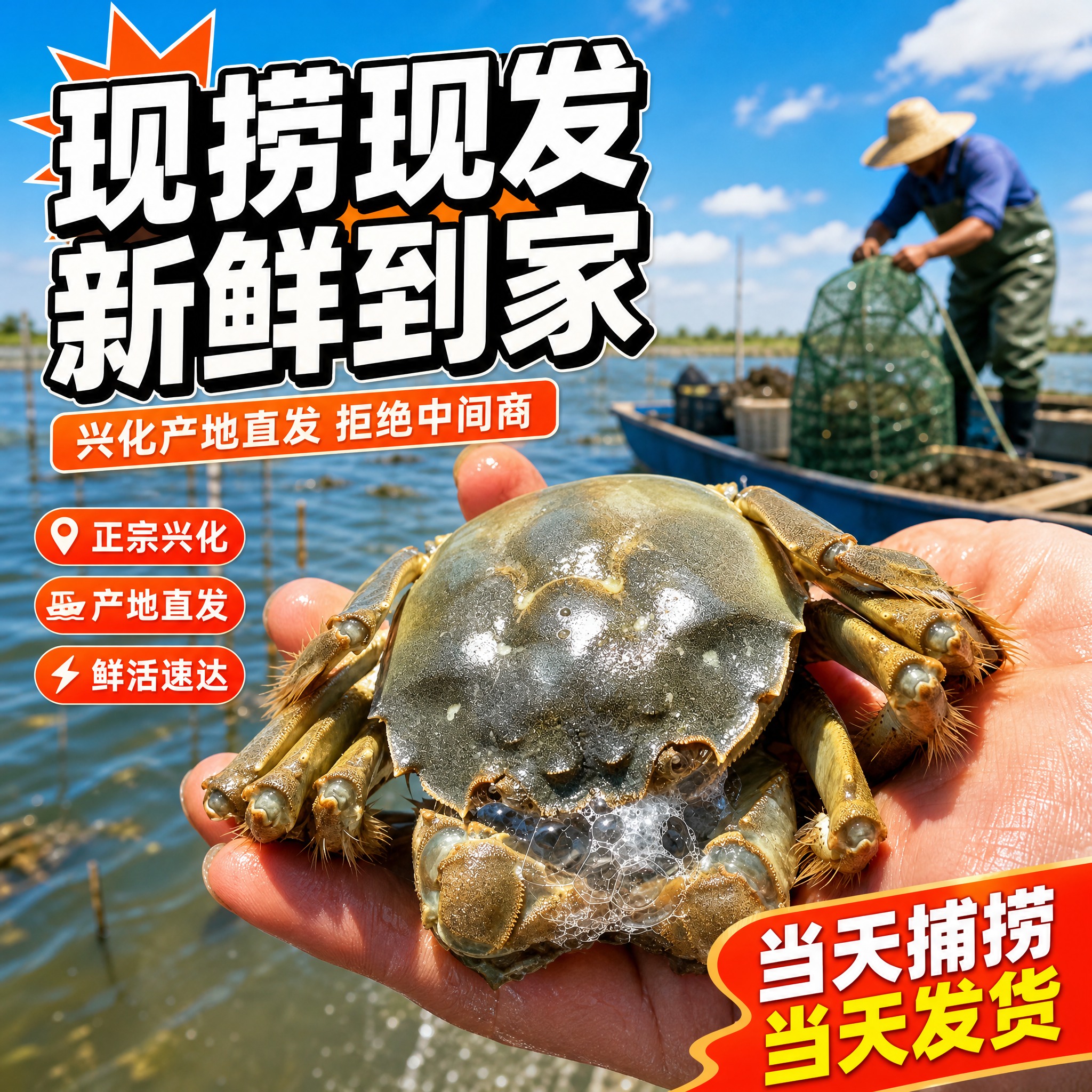 [主图-4] 兴化产地直发图 突出现捞现发 新鲜到家 拼多多爆… - 图片创意预览