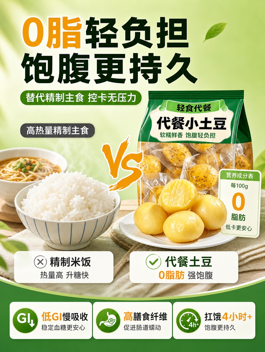 [商品] 使用【图1】代餐小土豆实物和【图2】外包装袋；保留土… - 图片创意预览
