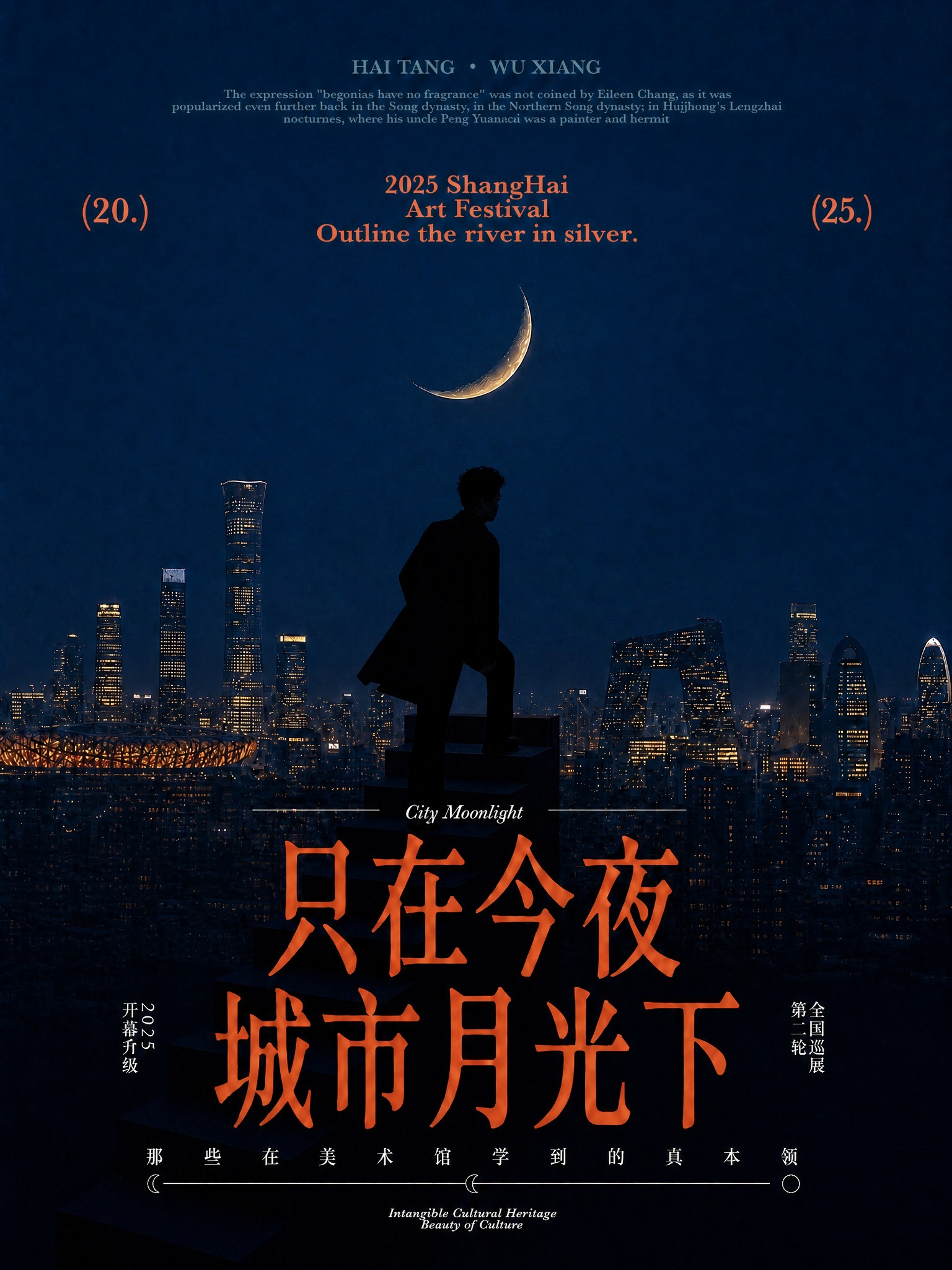保留参考图的整体版式、深蓝色调氛围、北京城市天际线（中国尊在左… - 图片创意预览