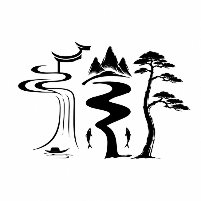 基于原图的安徽文旅logo重新设计，优化得更有艺术感和独特性：保留汉字"徽"的整体识别框架，将左侧云水纹调整得更飘逸有韵律，中部黄山造型增加层次，右侧迎客松枝干线条优化得更灵动自然，融入徽派建筑马头墙预览效果