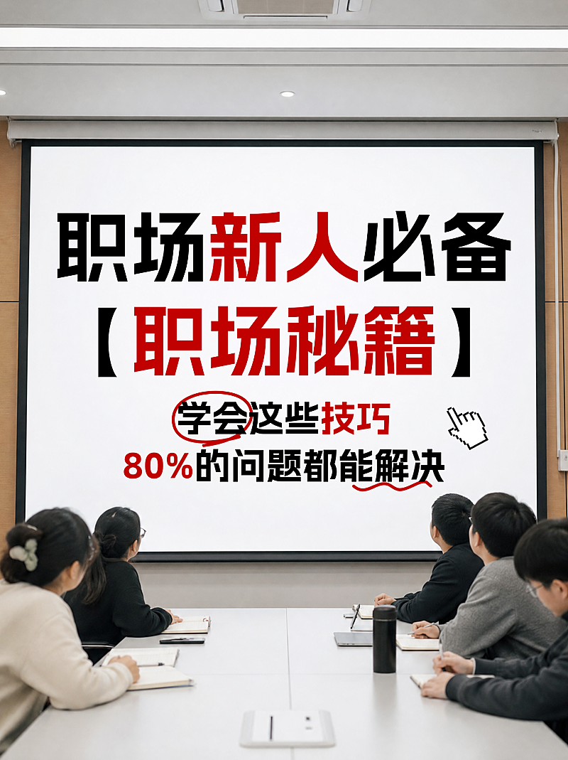 职场新人攻略秘籍分享拟真实景小红书封面