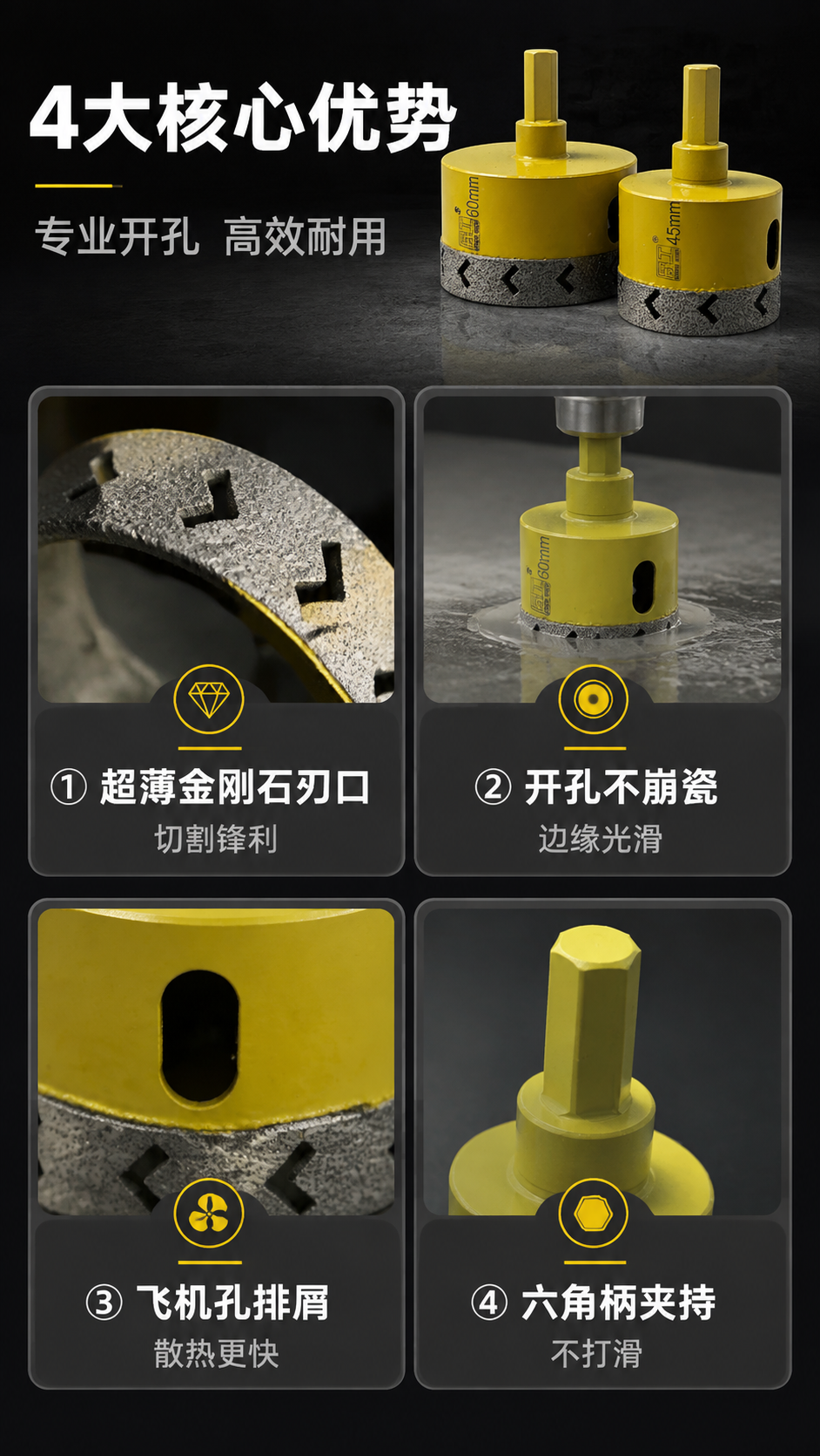 [商品] 使用【图2】45mm与60mm两款金刚石扩孔器；保留… - 图片创意预览